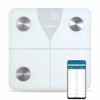 Salente SlimFit, intelligens személyi diagnosztikai fitnesz mérleg, Bluetooth, fehér