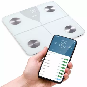 Salente SlimFit, intelligens személyi diagnosztikai fitnesz mérleg, Bluetooth, fehér