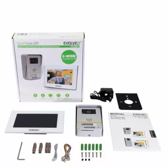EVOLVEO DoorPhone AP1-2, vezetékes videotelefon alkalmazással, fehér színű