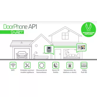 EVOLVEO DoorPhone AP1-2, vezetékes videotelefon alkalmazással, fehér színű