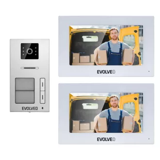 EVOLVEO DoorPhone AP2-2 vezetékes videotelefon két lakáshoz, alkalmazással, fehér színben