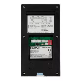 EVOLVEO DoorPhone AP2-2 vezetékes videotelefon két lakáshoz, alkalmazással, fehér színben