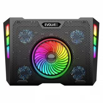 EVOLVEO Ania 16, notebook hűtőbetét, 5x ventilátor, RGB háttérvilágítás