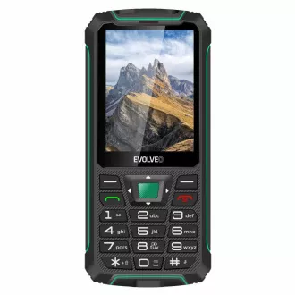 EVOLVEO StrongPhone W4, IP68 ellenálló Dual SIM telefon, 2.8 "LCD, 2500mAh, Powerbank, fekete-zöld