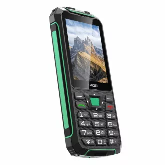 EVOLVEO StrongPhone W4, IP68 ellenálló Dual SIM telefon, 2.8 "LCD, 2500mAh, Powerbank, fekete-zöld