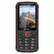 EVOLVEO StrongPhone W4, IP68 ellenálló Dual SIM telefon, 2,8"-os LCD, 2500mAh, Powerbank, fekete és piros színű