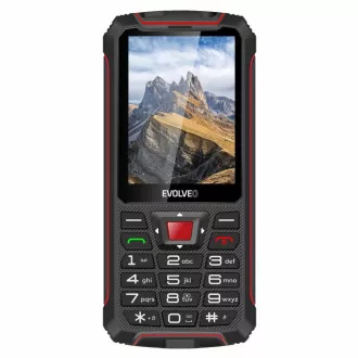 EVOLVEO StrongPhone W4, IP68 ellenálló Dual SIM telefon, 2,8"-os LCD, 2500mAh, Powerbank, fekete és piros színű