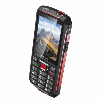 EVOLVEO StrongPhone W4, IP68 ellenálló Dual SIM telefon, 2,8"-os LCD, 2500mAh, Powerbank, fekete és piros színű