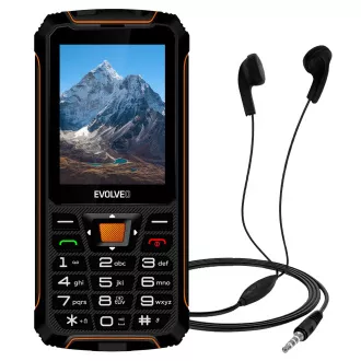 EVOLVEO StrongPhone Z6, IP68 ellenálló Dual SIM telefon, 2.8 "LCD, 4000mAh, Powerbank, fekete-narancs színű