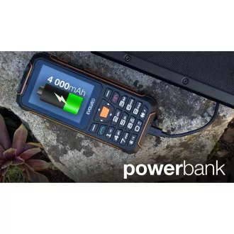 EVOLVEO StrongPhone Z6, IP68 ellenálló Dual SIM telefon, 2.8 "LCD, 4000mAh, Powerbank, fekete-narancs színű