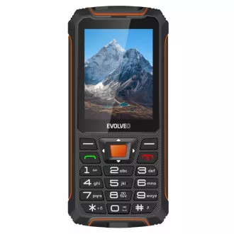 EVOLVEO StrongPhone Z6, IP68 ellenálló Dual SIM telefon, 2.8 "LCD, 4000mAh, Powerbank, fekete-narancs színű