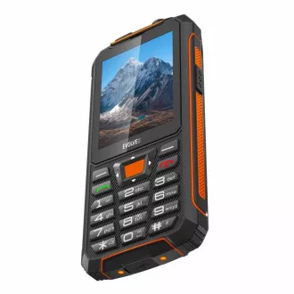 EVOLVEO StrongPhone Z6, IP68 ellenálló Dual SIM telefon, 2.8 "LCD, 4000mAh, Powerbank, fekete-narancs színű
