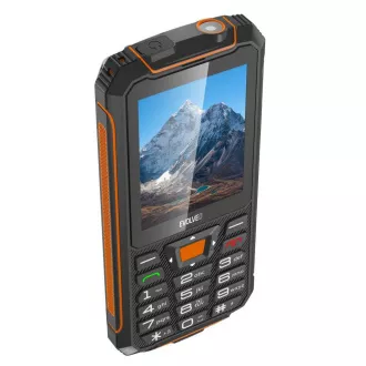 EVOLVEO StrongPhone Z6, IP68 ellenálló Dual SIM telefon, 2.8 "LCD, 4000mAh, Powerbank, fekete-narancs színű