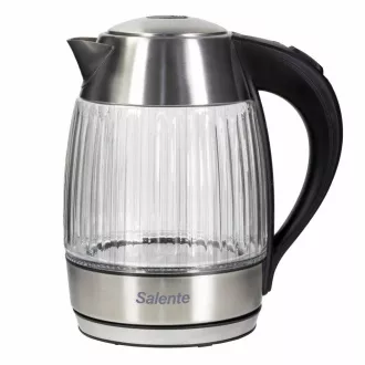 Salente StripeGlass, vízforraló 1,8 l, rozsdamentes acél/üveg, piros háttérvilágítással