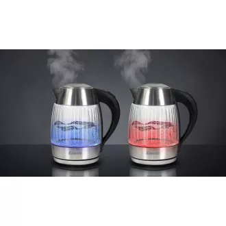 Salente StripeGlass, vízforraló 1,8 l, rozsdamentes acél/üveg, piros háttérvilágítással