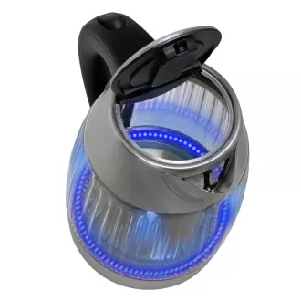 Salente StripeGlass, vízforraló 1,8 l, rozsdamentes acél/üveg, piros háttérvilágítással