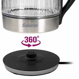 Salente StripeGlass, vízforraló 1,8 l, rozsdamentes acél/üveg, piros háttérvilágítással