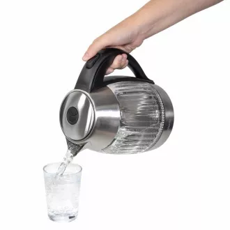 Salente StripeGlass, vízforraló 1,8 l, rozsdamentes acél/üveg, piros háttérvilágítással