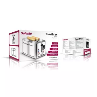 Salente ToastMax kenyérpirító digitális kijelzővel, rozsdamentes acélból készült