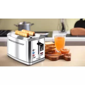 Salente ToastMax kenyérpirító digitális kijelzővel, rozsdamentes acélból készült