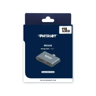 128 GB Patriot HUB MD300 USB-C HDMI tároló 128 GB 128 GB Patriot HUB MD300 USB-C HDMI tároló 128 GB