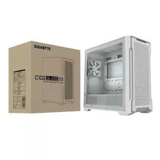 GIGABYTE C102 GLASS ICE/Midi Tower/Transpar./Fehér