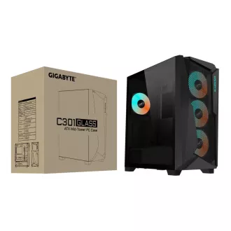 GIGABYTE C301 GLASS/Midi Tower/Transpar./Fekete