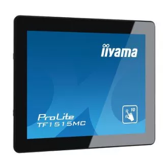 15" iiyama TF1515MC-B2: TN, XGA, kapacitív, 10P, 350cd/m2, VGA, DP, HDMI, fekete színű