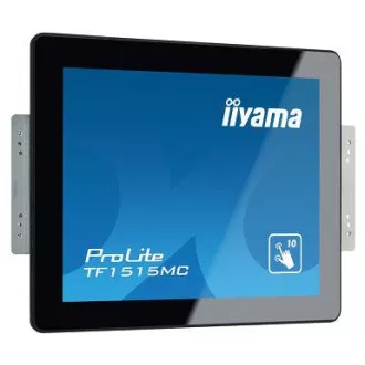 15" iiyama TF1515MC-B2: TN, XGA, kapacitív, 10P, 350cd/m2, VGA, DP, HDMI, fekete színű
