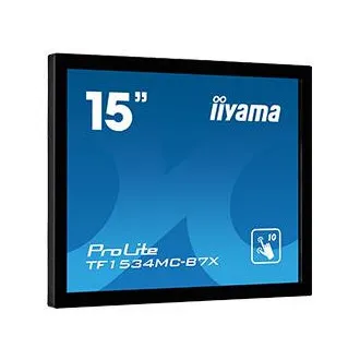 15" iiyama TF1534MC-B7X: TN, XGA, kapacitív, 10P, 370cd/m2, VGA, DP, HDMI, IP65, fekete, fekete 15" iiyama TF1534MC-B7X: TN, XGA, kapacitív, 10P, 370cd/m2, VGA, DP, HDMI, IP65, fekete, fekete