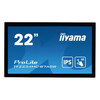22" iiyama TF2234MC-B7AGB: IPS, FullHD, Kapacitív, 10P, 350cd/m2, VGA, HDMI, DP, IP65, Fekete
