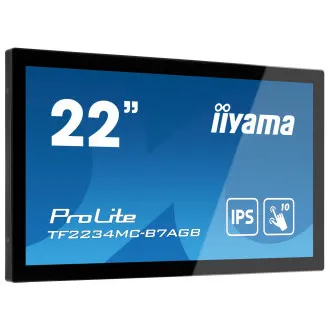 22" iiyama TF2234MC-B7AGB: IPS, FullHD, Kapacitív, 10P, 350cd/m2, VGA, HDMI, DP, IP65, Fekete