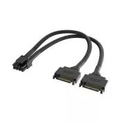 AKASA - Dupla SATA 8 tűs CPU tápegység adapter kábelhez