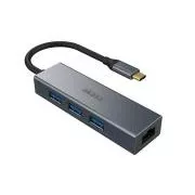 AKASA - USB Type-C 4 az 1-ben hub Ethernet csatlakozóval