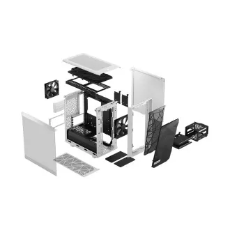 Fractal Design Meshify 2 Mini White TG Clear Tint/Micro ATX/Transpar./Fehér