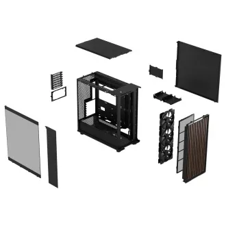Fractal North XL/Midi Tower/Transpar./Fekete