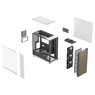 Fractal North XL/Midi Tower/Transpar./Fehér