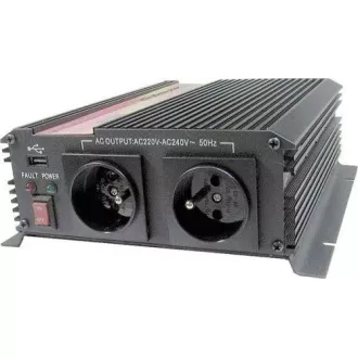 Feszültség átalakító Carspa CAR1KU-12 12V/230V USB 1000W, módosított szinusszal
