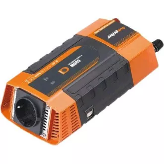 Feszültség átalakító Carspa PID600 12V/230V 2xUSB 600W, módosított szinusz hullám, digitális kijelzővel