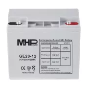 MHPower GE20-12 Gél akkumulátor 12V/20Ah, T1 - M5 terminál, mélyciklusú akkumulátor
