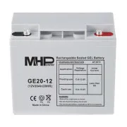 MHPower GE20-12 Gél akkumulátor 12V/20Ah, T1 - M5 terminál, mélyciklusú akkumulátor