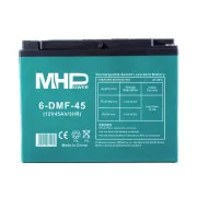 MHPower 6-DMF-45 vontató gélakkumulátor 12 V/45 Ah, D3 – M6 csatlakozó, mélyciklusú