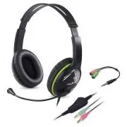 GENIUS HS-400A fejhallgató, zöld   átmenőcsatlakozó