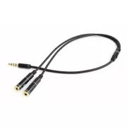 GEMBIRD 3,5 mm-es jack audio mikrofon reduktor, 20 cm, 2xF/M, 4pin