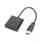 GEMBIRD USB 3.0 HDMI-re, M/F, 15cm, fekete