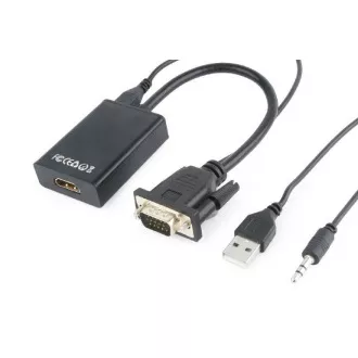 GEMBIRD VGA - HDMI reduktor, 0,15m, M/F