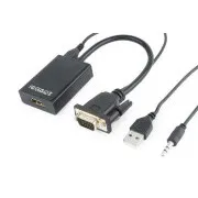 GEMBIRD VGA - HDMI reduktor, 0,15m, M/F