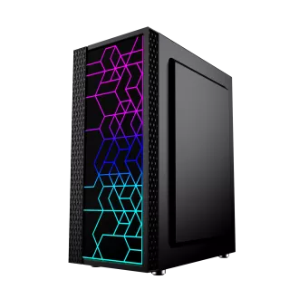 Gembird Computer Fornax 2500 ARGB/Midi Tower/Transpar./Fekete