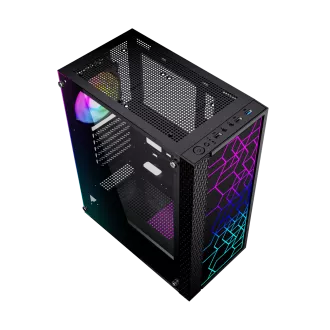 Gembird Computer Fornax 2500 ARGB/Midi Tower/Transpar./Fekete