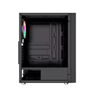 Gembird Computer Fornax 2500 ARGB/Midi Tower/Transpar./Fekete